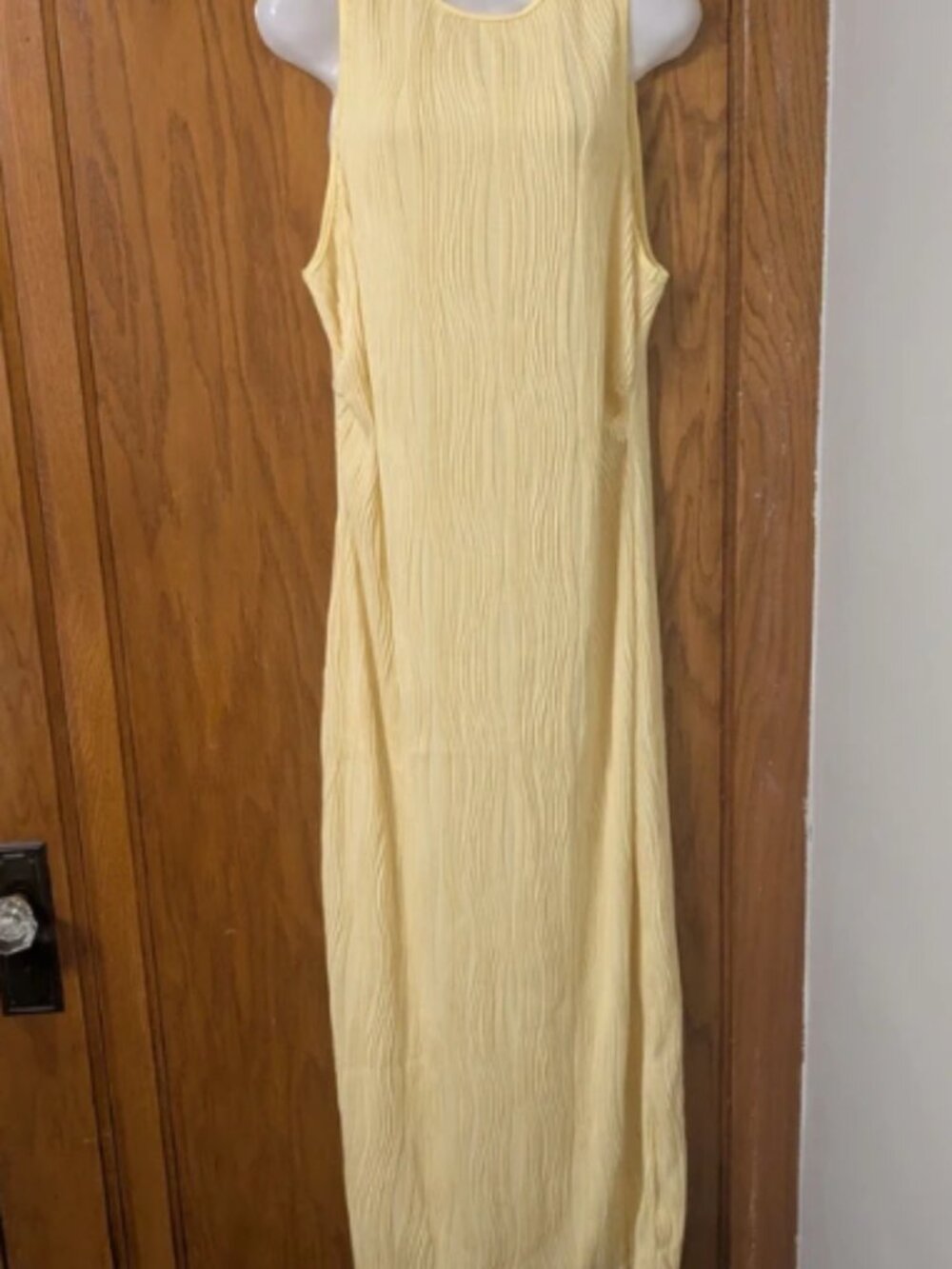 Yellow textured long dress